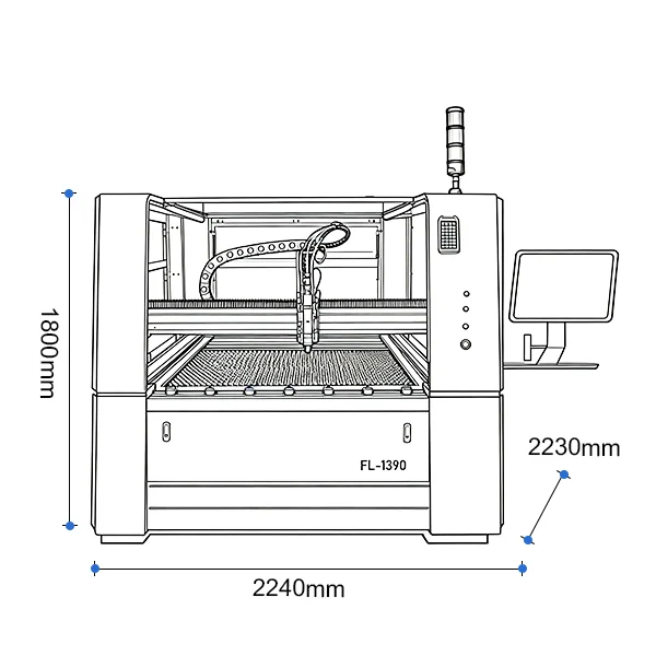 High Precision 1390 Fiber Laser Cutting Machine - 1300x900mm Enclosed Model