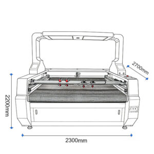 1812 Four-Head Vision CO2 Fabric Laser Cutter
