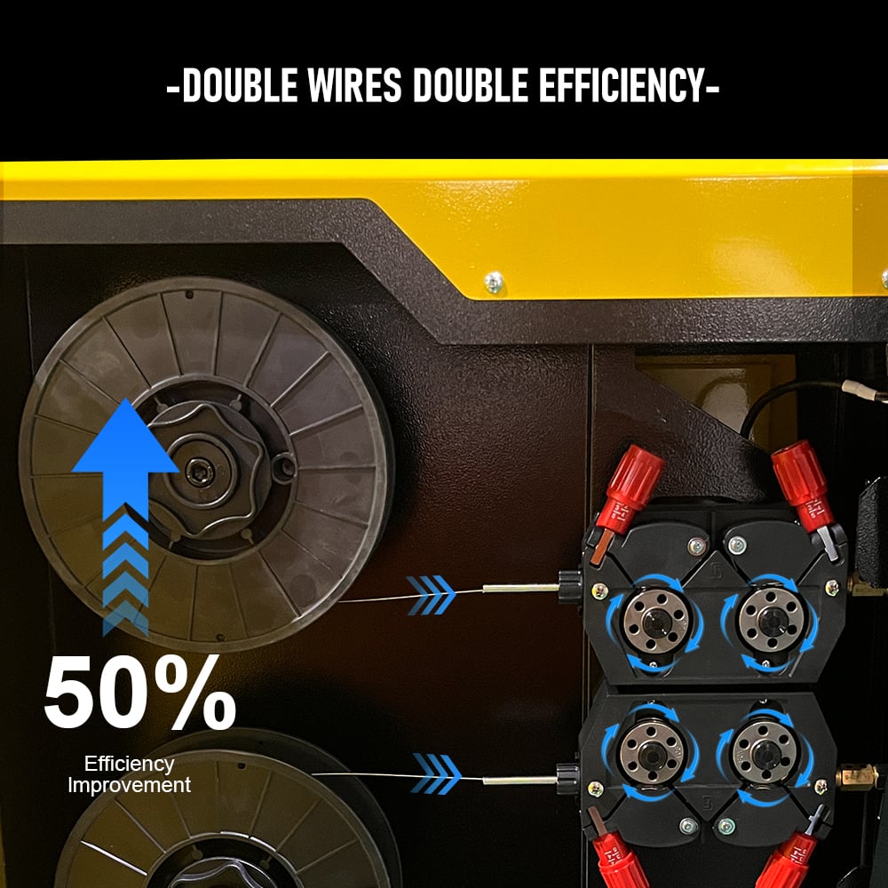 Twin wire feeding welding machine