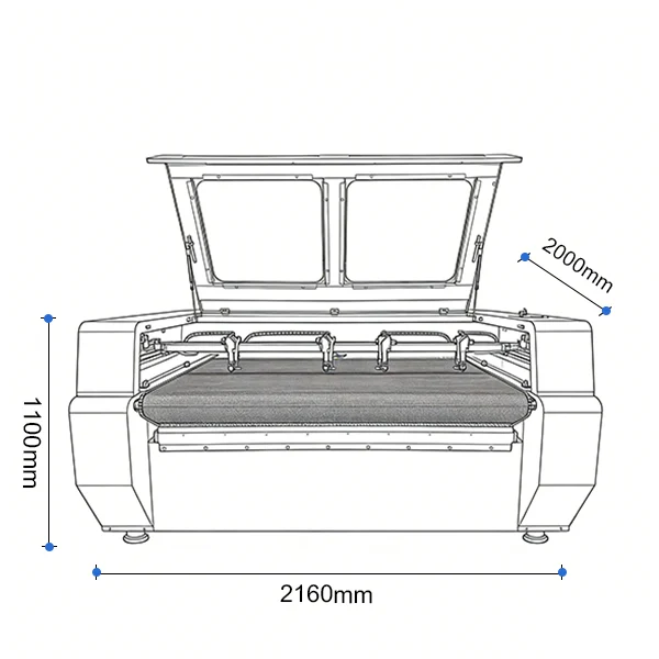 1612 Fabric Laser Cutting Machine 4 heads