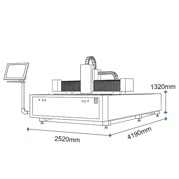 CNC Metal Fiber Laser Cutting Machine 3015- 6015 1.5kW to 30kW