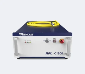 Raycus fiber laser source with front connectors and coiled fiber cable