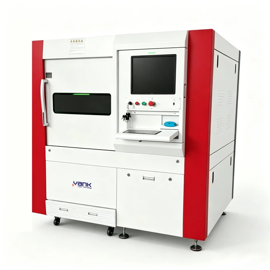 6060FL enclosed fiber laser cutter with the front door closed