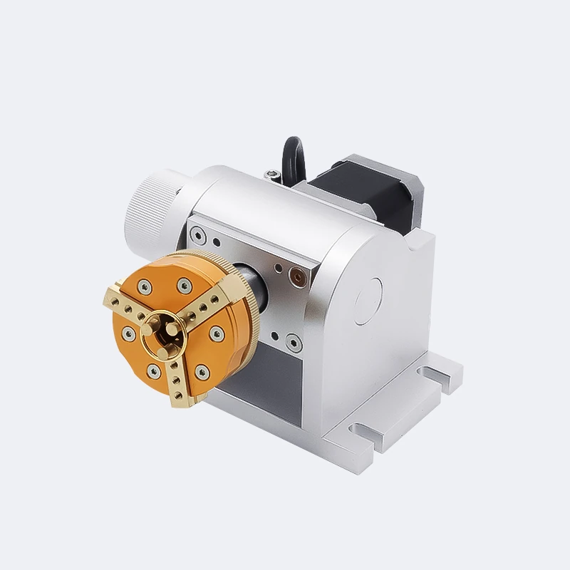 Rotary chuck fixture for jewelry laser marking with adjustable gripping jaws