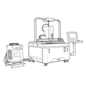 Layout drawing of the open VankCut-6060FL cutter, external unit and control panel