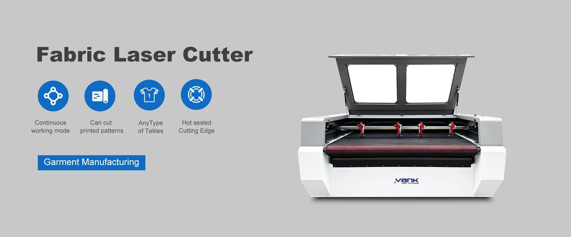 1612 Fabric Laser Cutting Machine 4 heads